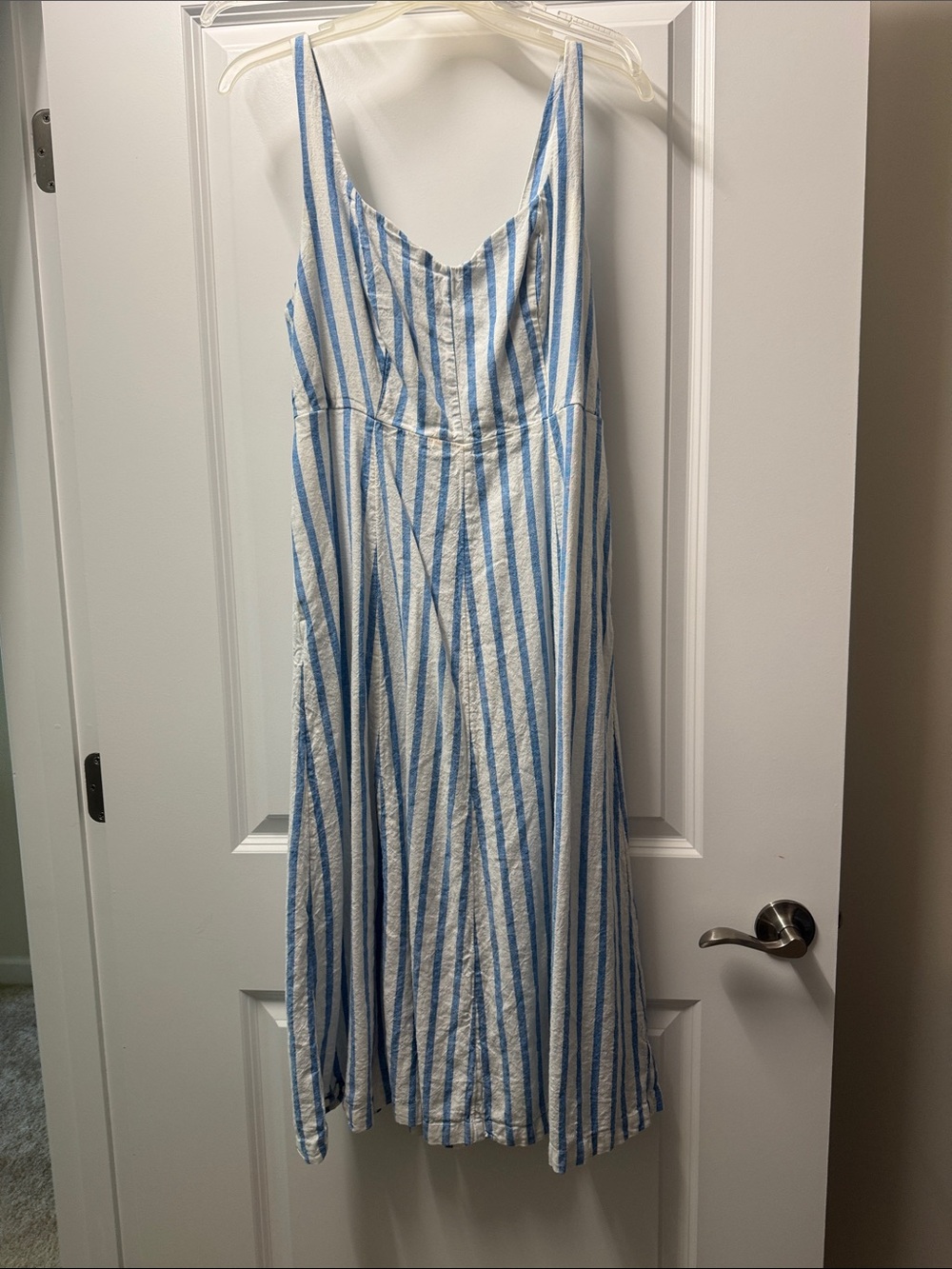 Girls Blue and White Striped Sundress